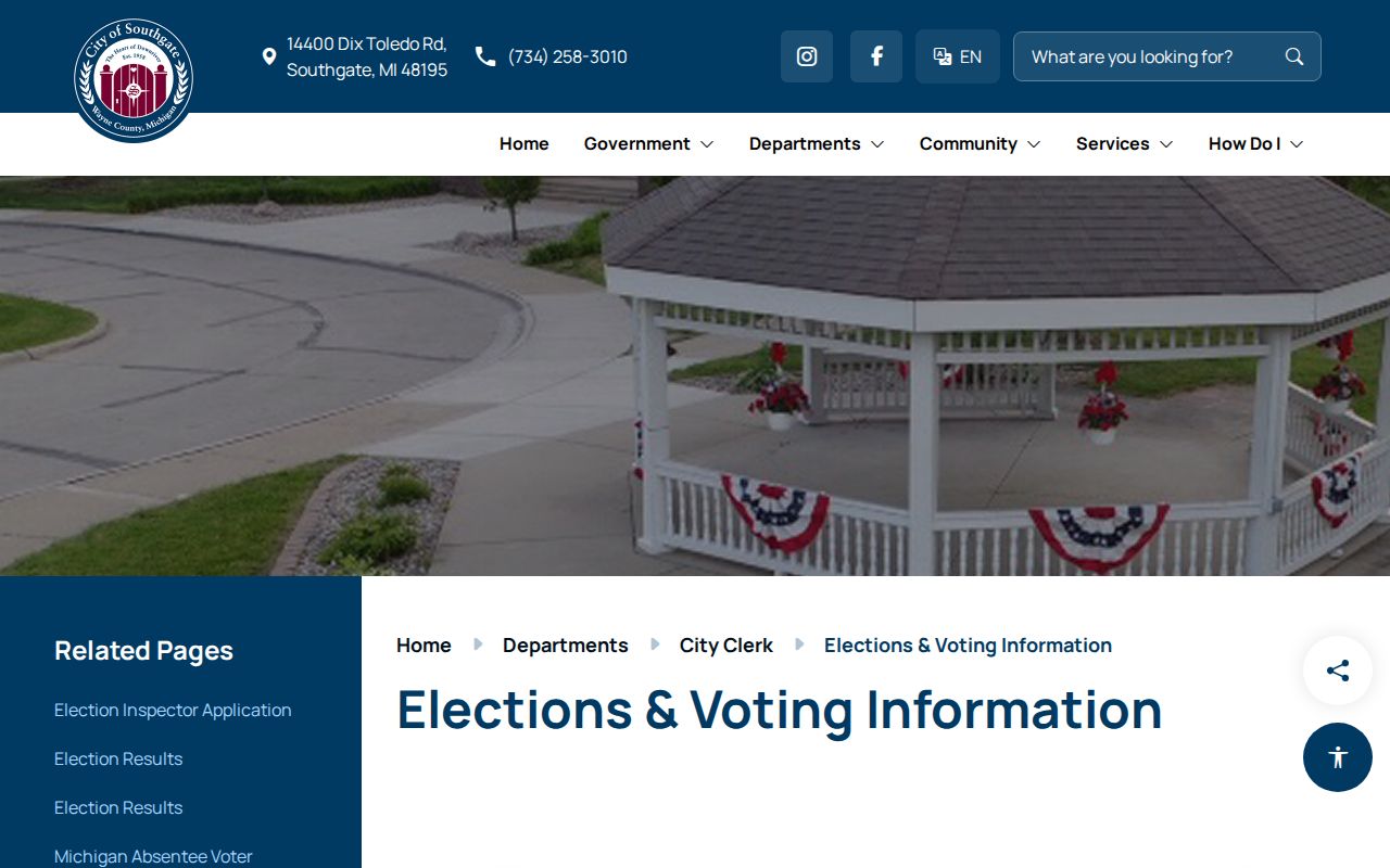 Southgate neighbors City Clerk election and precinct information