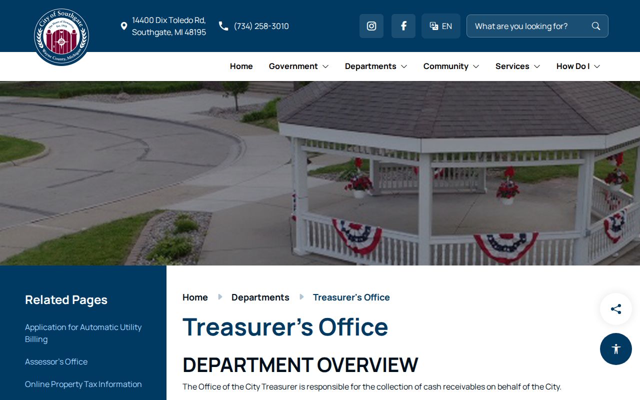 Southgate street tax research city treasurer information