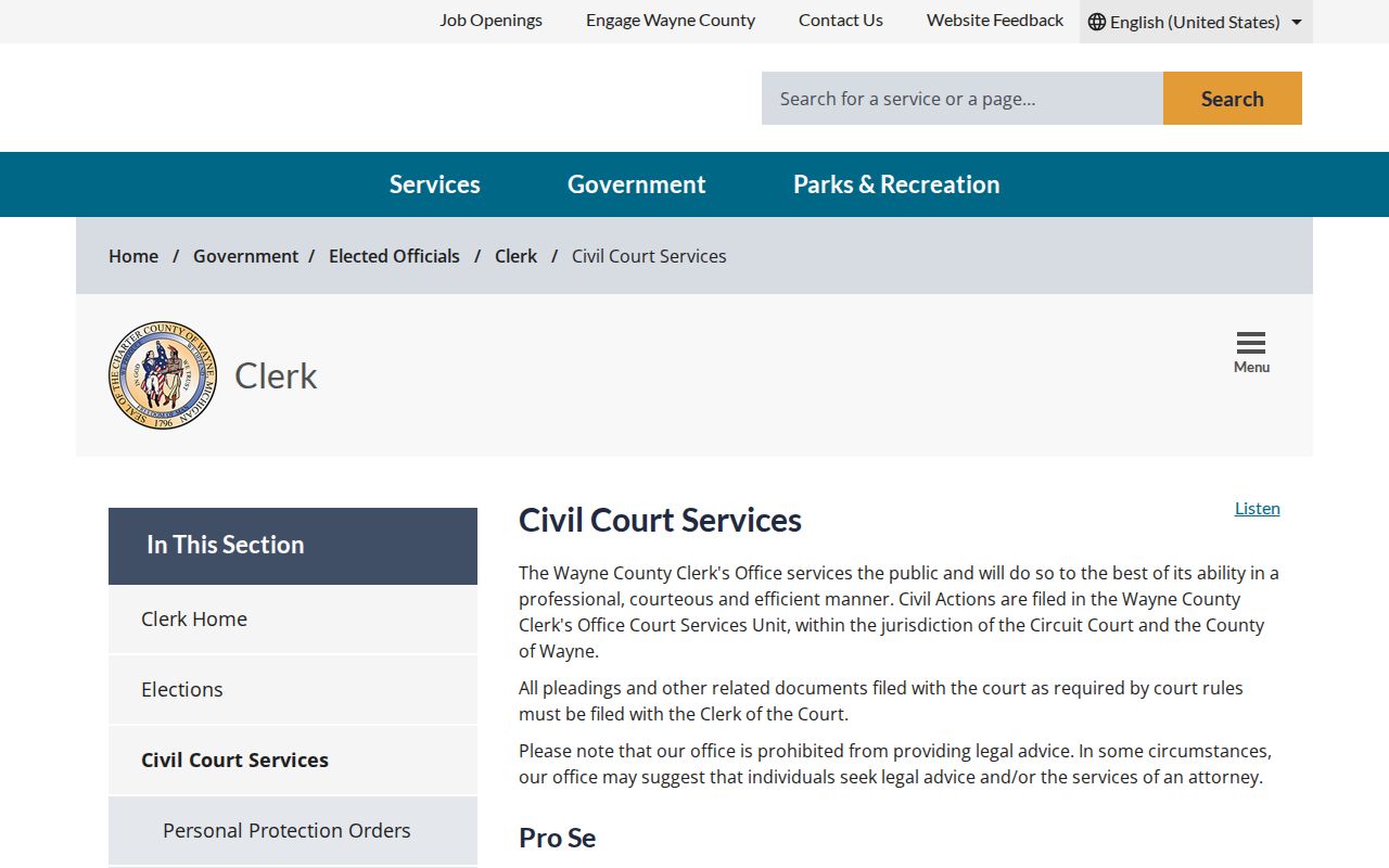 Southgate previous residents court record access through Wayne County