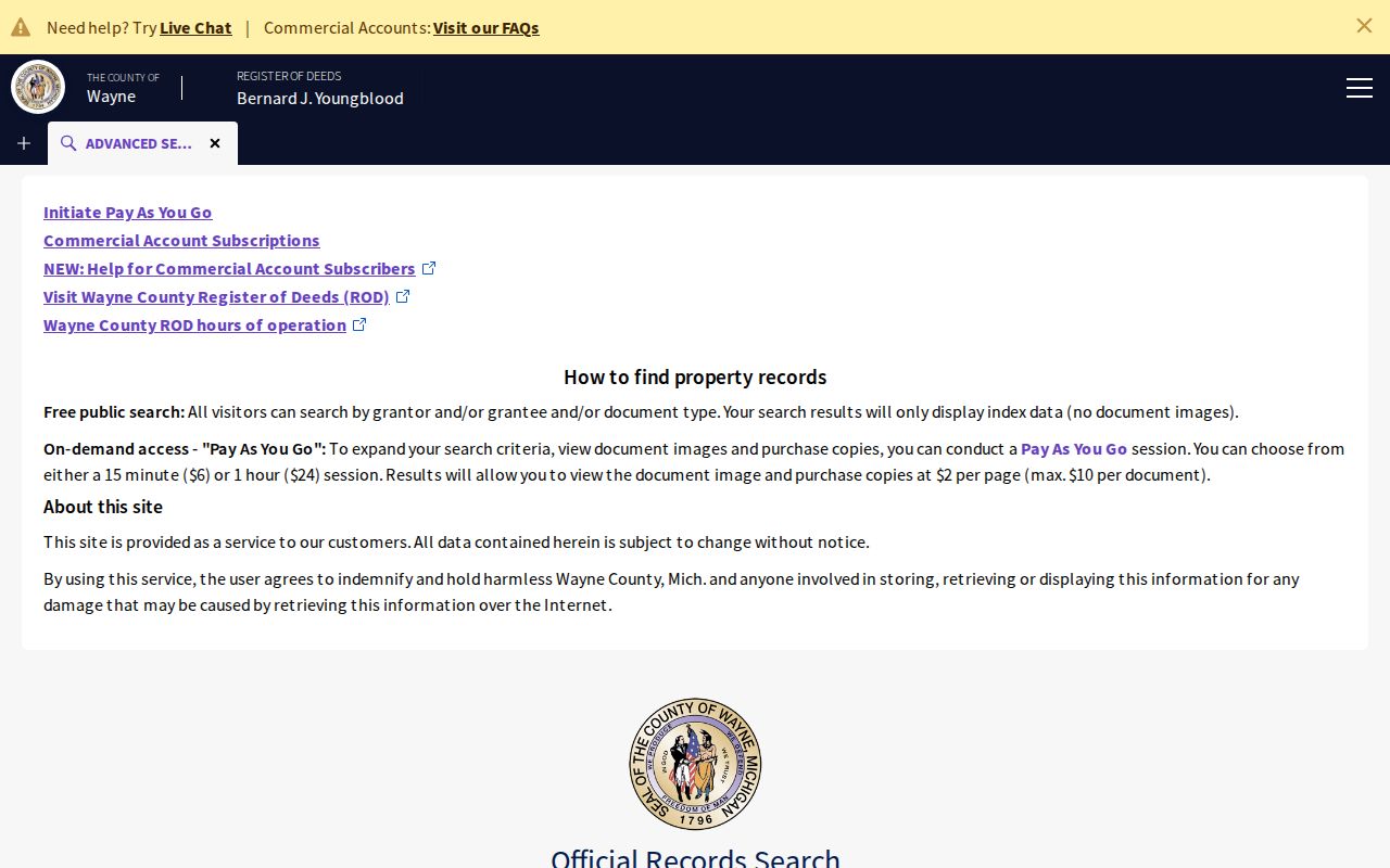 Southgate residents directory Wayne deed-index search